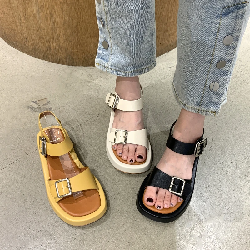 

new arrival sandals woman fashion platform leather sandal shoes party summer casual shoes vacation