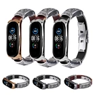 Ремешок для смарт-часов Xiaomi Mi Band 5, 4, 3, металлический, кожаный