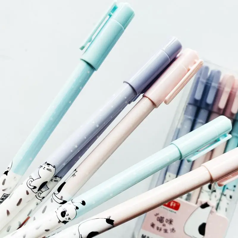3 шт./лот ручка милый кот счастья жизни со стирающимися чернилами гелевая