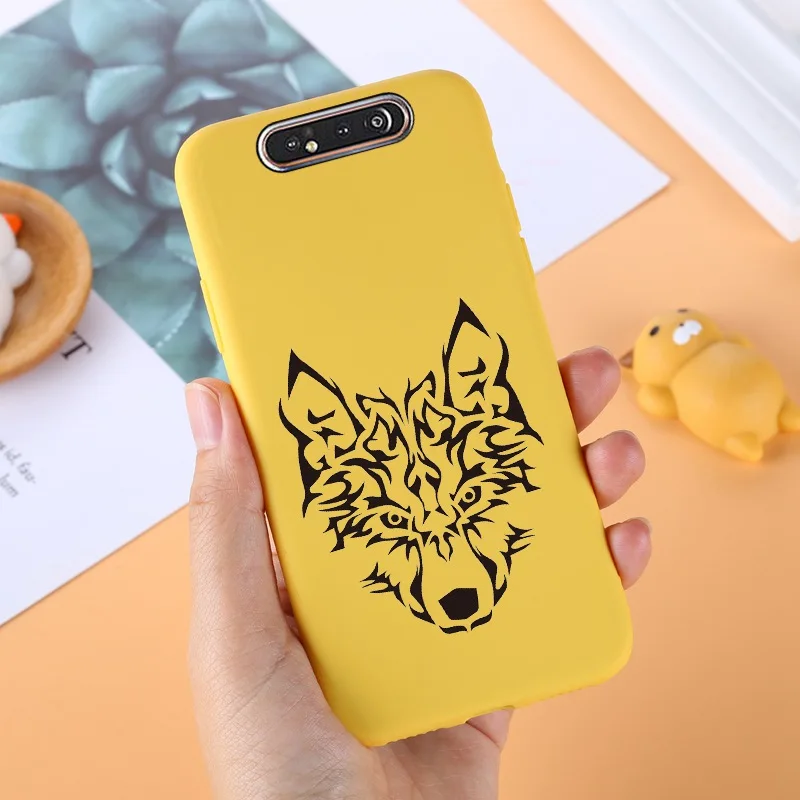 040 Yello ТПУ чехол для samsung Galaxy A80 силиконовый милый для samsung задняя крышка A 80 A805F A50 A70 A10 A20 A10S A40 протектор черный - Цвет: 040
