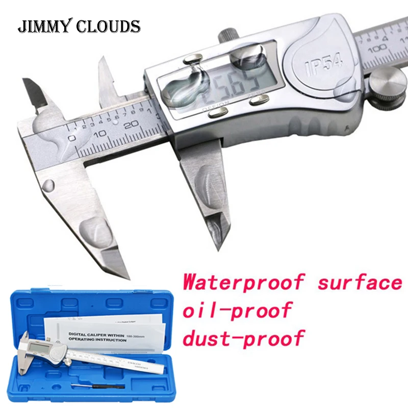 

High precision Digital Display Stainless Steel Calipers 0-150mm/200mm/300mm LCD Electronic Vernier Caliper IP54 Waterproof