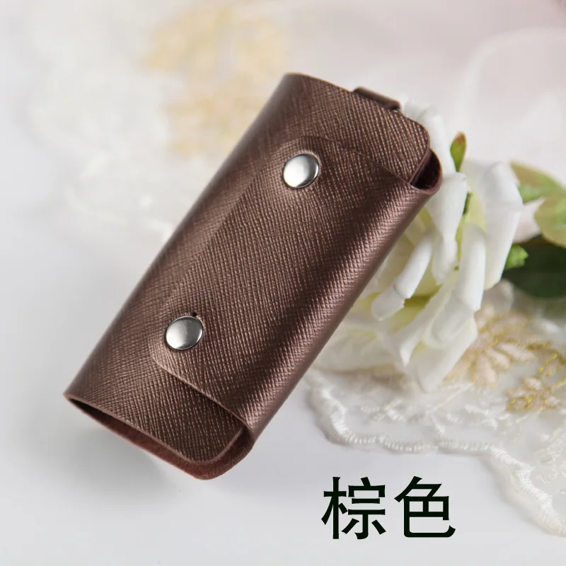 1 PC Solid Color Portable Pu Leather Housekeeper Holders Keychain Key Holder Bag Case Unisex Wallet Cover Simple Storage | Багаж и сумки