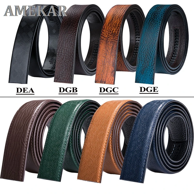 

3.5cm Cowskin Genuine Leather Belts for men Replacement Belt without buckle Crocodile Solid Brown Blue Red Black Leather Belts