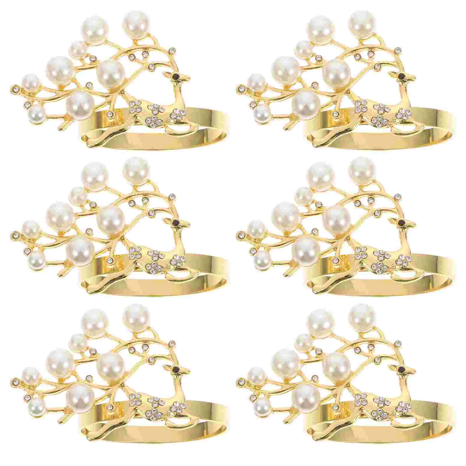 

6 шт., кольца для салфеток в форме оленя