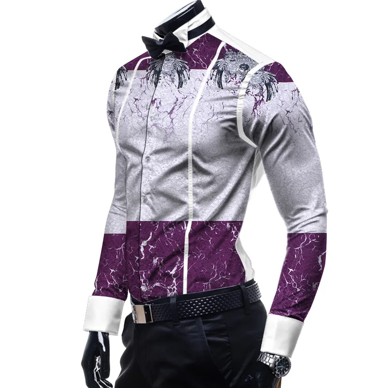 Африканская одежда Дашики Модные мужские формальные рубашки длинный рукав