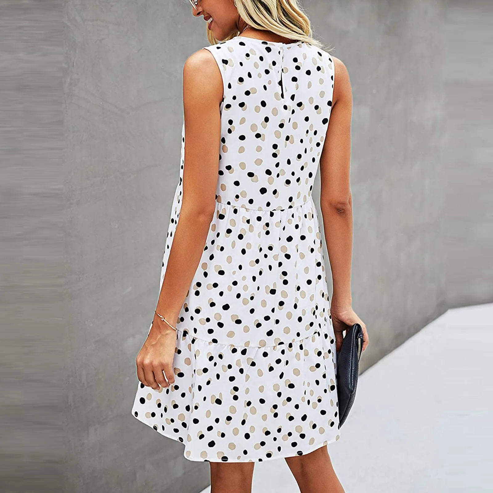 

2021 Summer Dress Women Loose Casual Dress Bohemia Beach Styles vintage Dot Print Pocket Sundress A Line dresses vestidos Robes