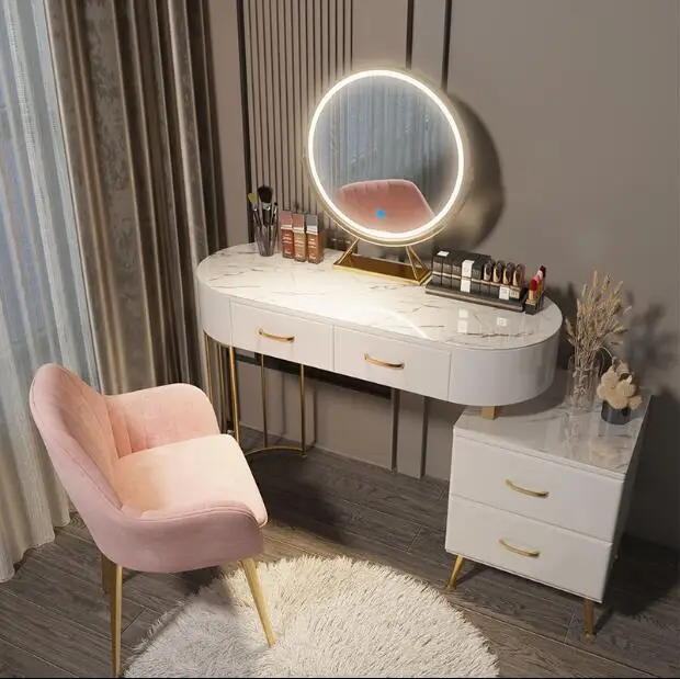 

Simple dressing table bedroom storage cabinet integrated net red wind solid wood small family with light luxury dressing table