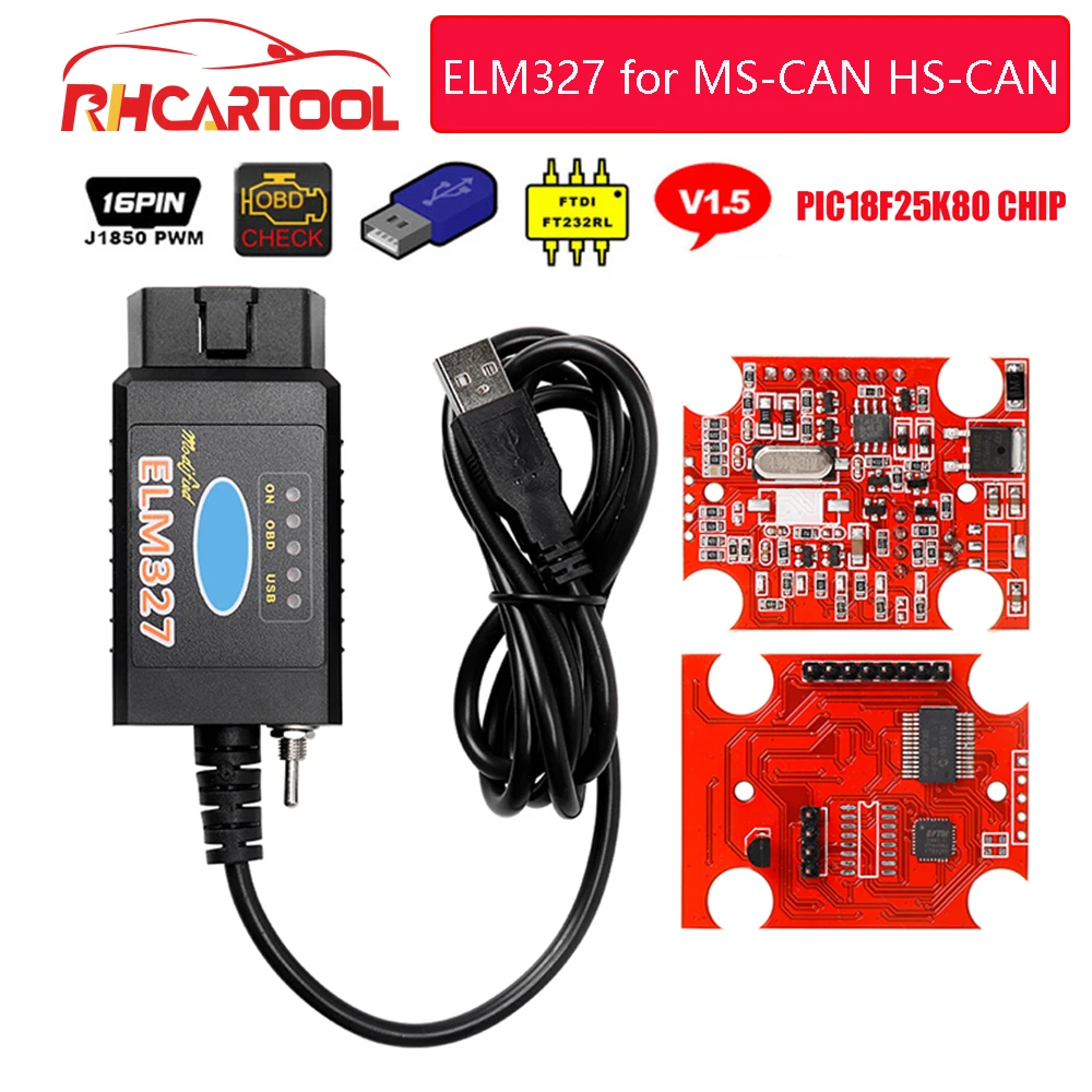 OBD2 ELM327 Pic18f25k80 для Fo-rd для mazda ELM327 USB FTDI чип с переключателем для Forscan HS CAN/MS CAN автомобильный диагностический инструмент