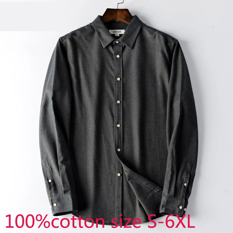 Мужская Фланелевая рубашка с длинным рукавом размеры до 6XL|Повседневные рубашки|