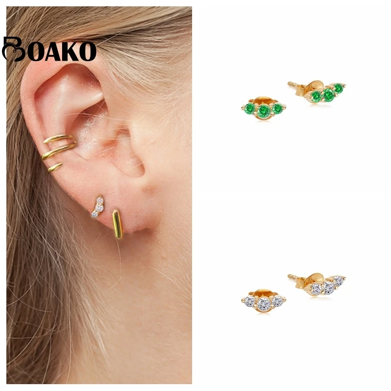 

BOAKO Joyero 925 пробы серебро циркон шпилька-Сережка для пирсинга для Для женщин 2021 Pendientes ювелирные украшения в виде капель с кристаллами в форме ...