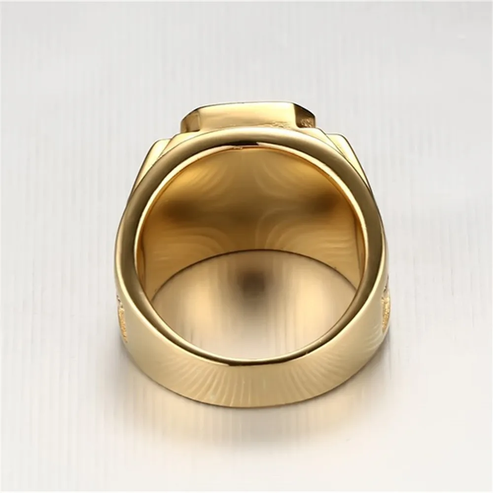 Punk Hip Hop Engraved Dragon Zircon Signet Ring Big Red Crystal Wedding Rings for Women Men Fashion Boho Jewelry Bague Anillos | Украшения