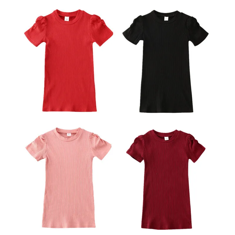 Платье для маленьких девочек с пышными рукавами облегающее Повседневное