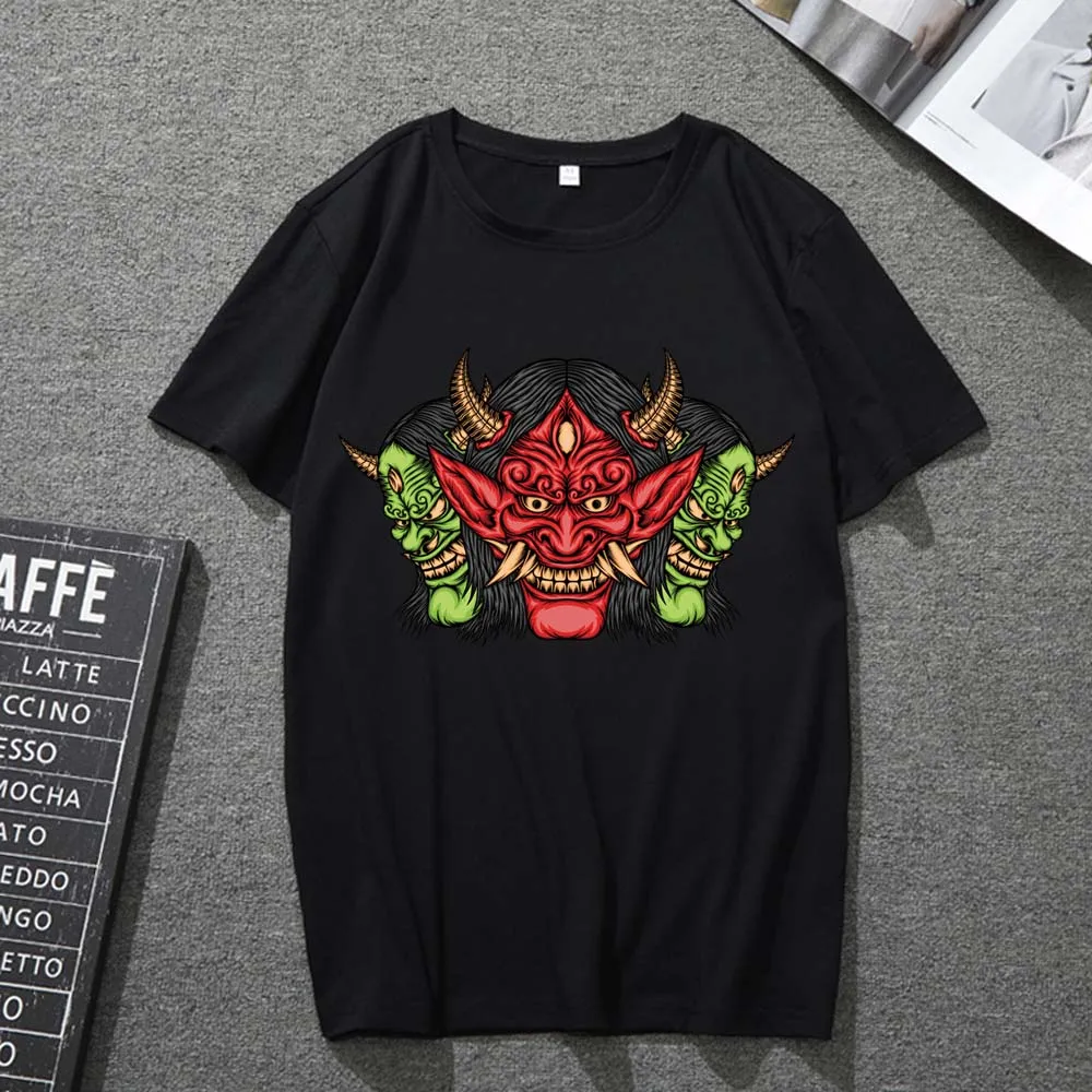 

Black T-shirt Men and Women O-neck Comfortable and Breathable Fashion Funny Printing Casual Short-sleeved All-match Japanese Top