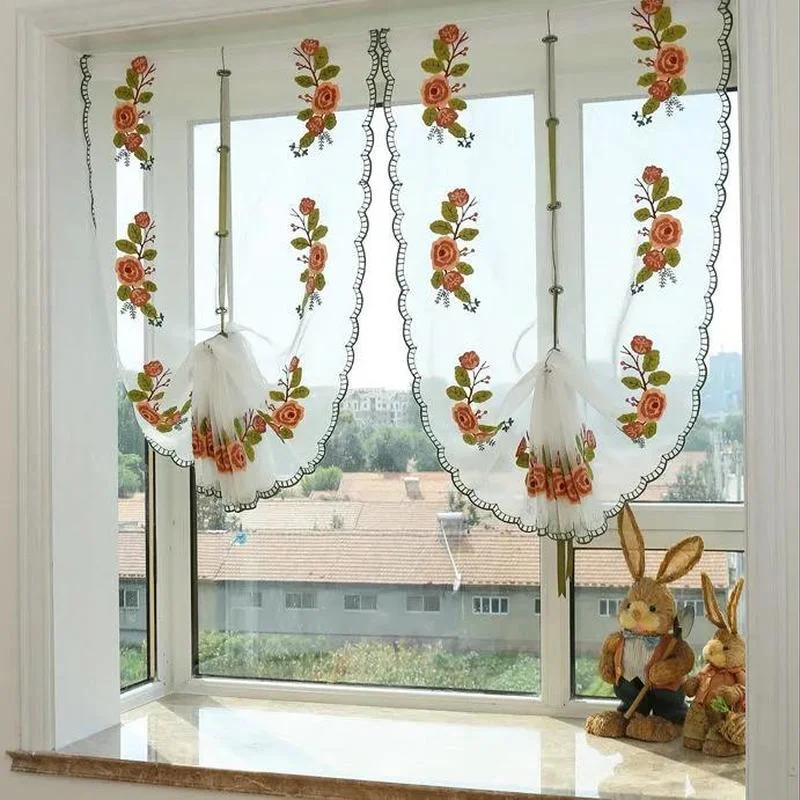 

Маленькие свежие занавески для гостиной и спальни, римские шторы, декоративные жаккардовые занавески, американские занавески в пасторальн...