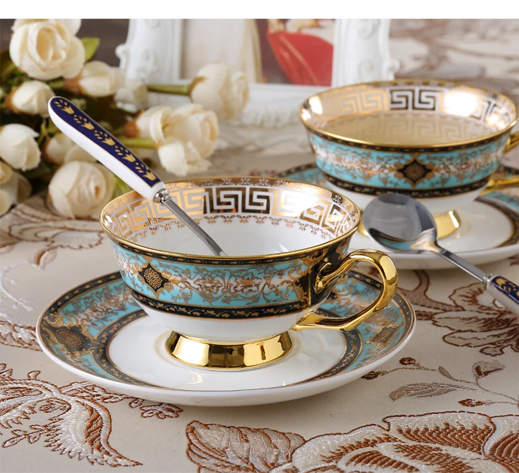 Роскошная винтажная чайная чашка из селадона фарфоровая кофейная керамическая