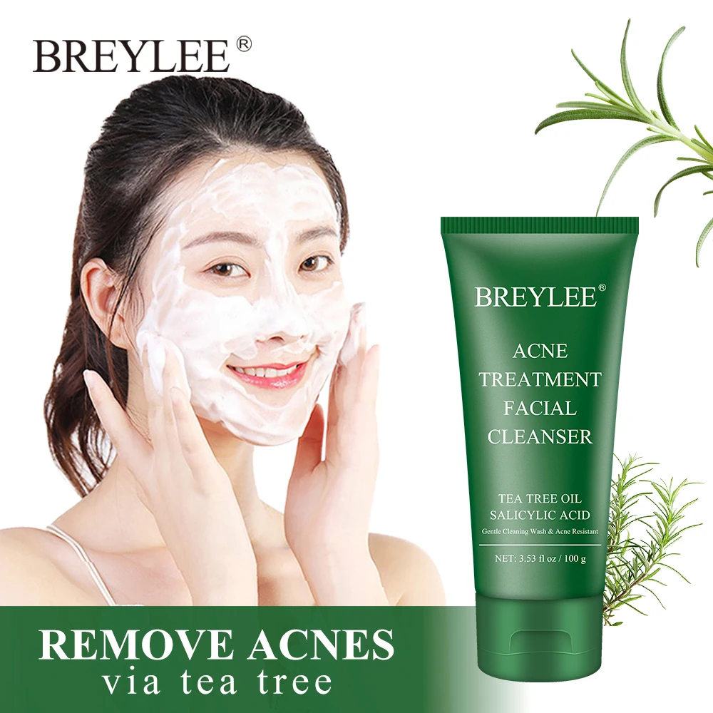 

BREYLEE Facial Acne Treatment Cleanser Blackhead Remove Cleaner Shrink Pore Stick Oil Control Cleansing Wash Mask Face Skin Care