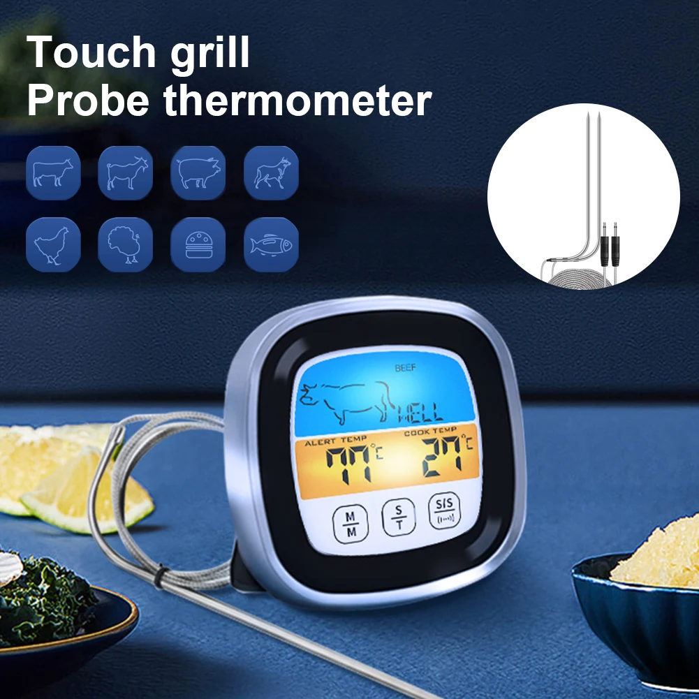 

Digital Meat Kitchen Thermometer Stainless Waterproof Meat Temperature Probe Oven Cooking BBQ Temperature Meter