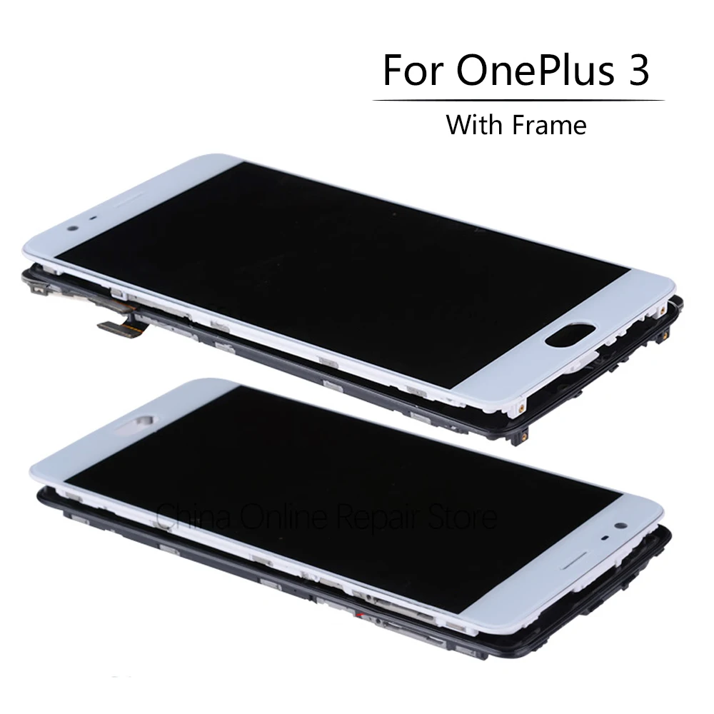 Оригинальный ЖК-дисплей 5 дюйма для Oneplus 3T 3 сенсорный экран рамка дигитайзер
