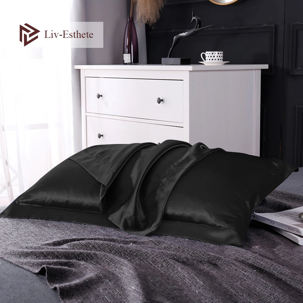 Liv-Esthete атласная шелковая наволочка чехол для подушки для здорового стандарта queen King многоцветный для женщин и мужчин