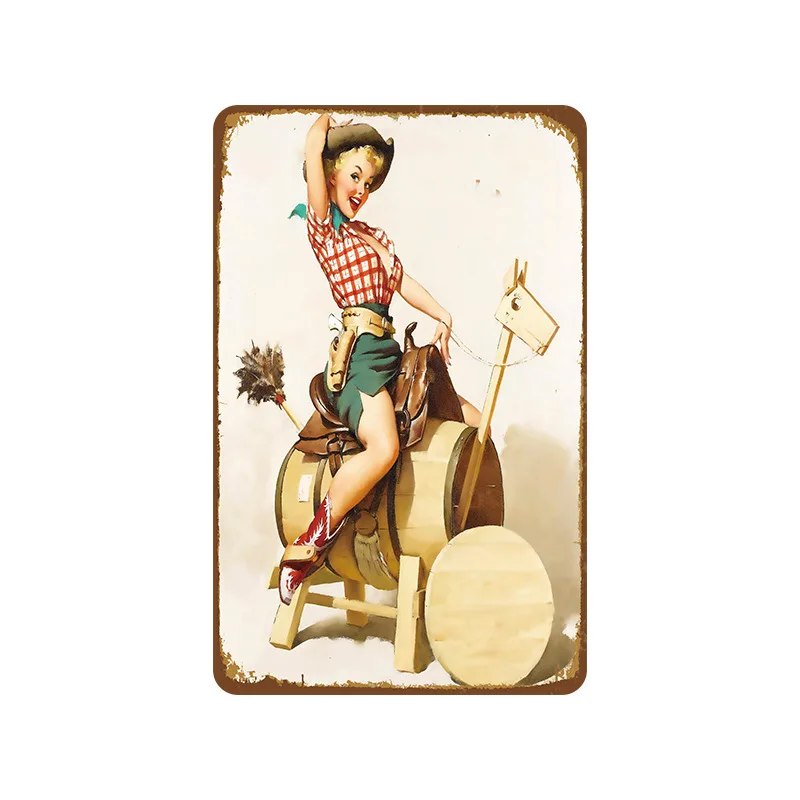 

Hot Sexy Girl Metal Sign Vintage Tin Plaque Wall Art Decor for Bar Garage Club Retro Metal Posters Iron Painting 20x30cm