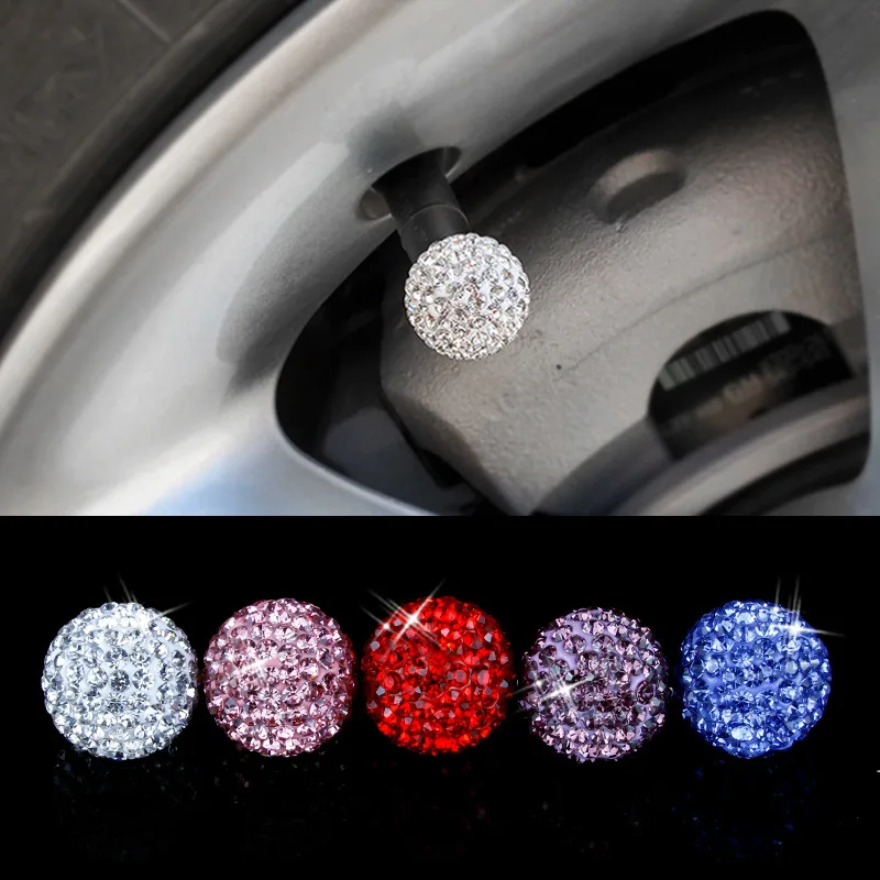 

4Pcs/set Diamond Valve Stem Caps Universal Car Tire Cap Shining Dustproof Motorcycle Auto Wheels Air Caps Cover Car Accessories