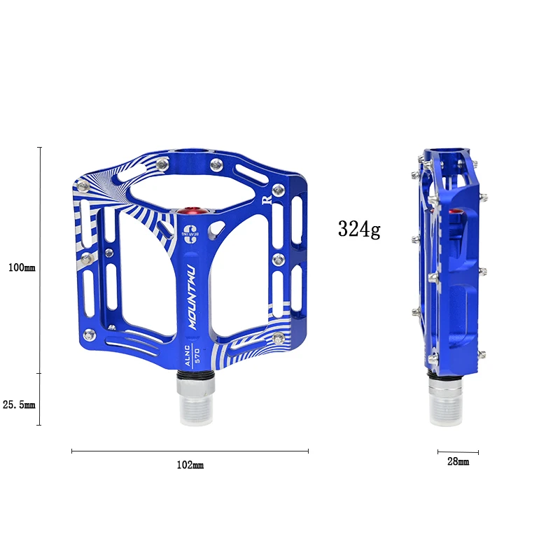 Подшипник MTB Педали CNC Maching 324g сверхлегкие педали 100X102X28mm Титан Синий Красный