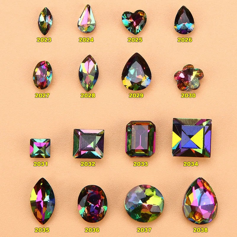 

50PCS/Pack K9 Crystal Nail Art Decoration Rhinestone Crystal DIY Nail Art Tips Charm Jewelry V Bottom Shinning
