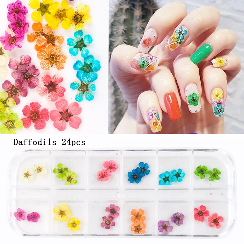 

Nail Art Natural Dried Flowers Girl DIY Nail Design 3D Japanese Nail Art Decorative Nail Supplies nail charms luxury star nail