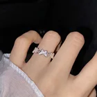Элегантные кольца с бабочкой и кристаллами для женщин, милые открытые Стразы в Корейском стиле, Ювелирное Украшение для помолвки, кольца для свадебной вечеринки