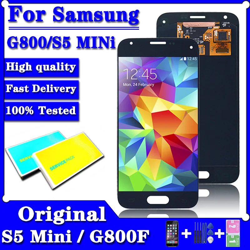100% Оригинальный 4 5 &quotAMOLED-дисплей S5 Mini LCD для Samsung Galaxy G800 G800F G800H ЖК-дисплей с