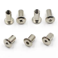 50pcs metal cross head nuts hexagonal socket silver nuts screws m6m8 thread nuts furniture hardware accessory