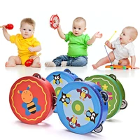 wooden musical toys drum rattles toy educational toys gift hand held drum bell random delivery