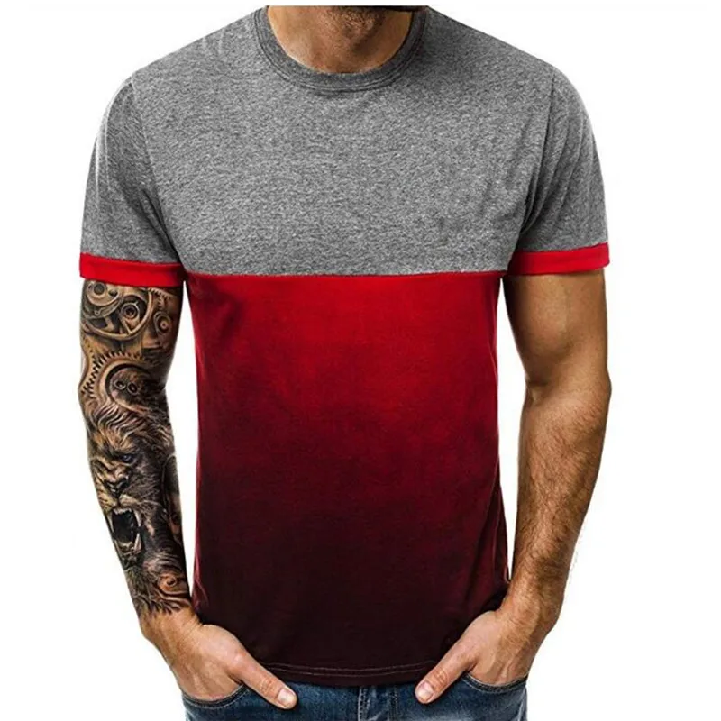 2018 Мужская облегающая повседневная спортивная Однотонная футболка в стиле хип