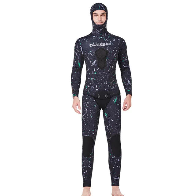 

7mm Neoprene thick Wetsuit men Long-sleeved Scuba Spearfishing hooded Diving suit Snorkeling surfing winter thermal Swimsuit