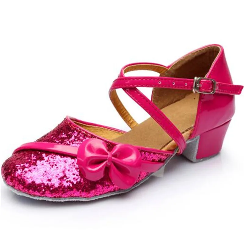 Женская/Женская Золотая танцевальная обувь для латинских танцев Детская/Детская