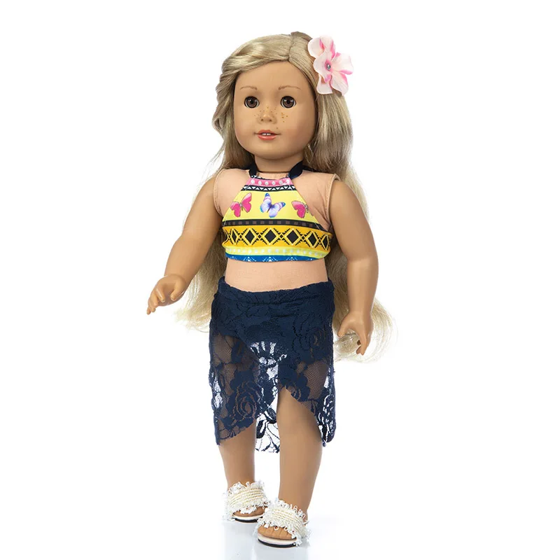 43 45 см платье куклы со шляпой также подходит для 18 дюймов девочка аксессуар