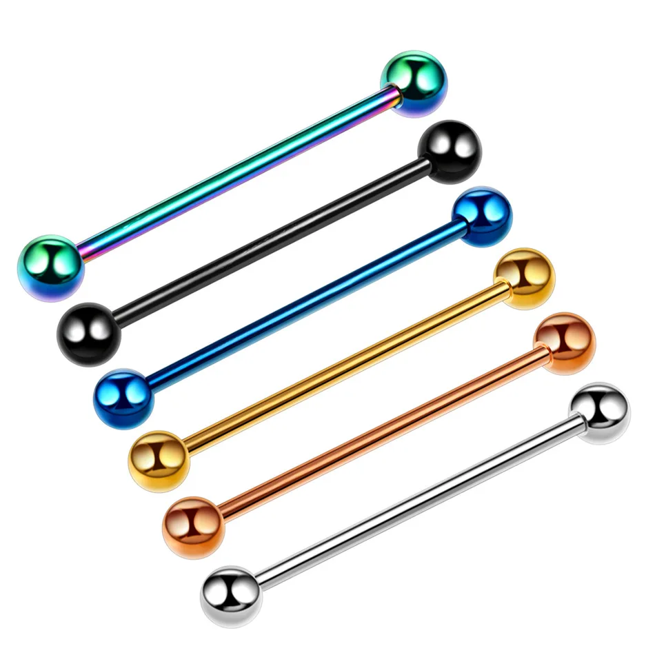 UOTOP 1PC Surgical Stainless Steel Ear Cartilage Piercing Industrial Barbell Earring for Women Men Sexy Party Body Jewelry