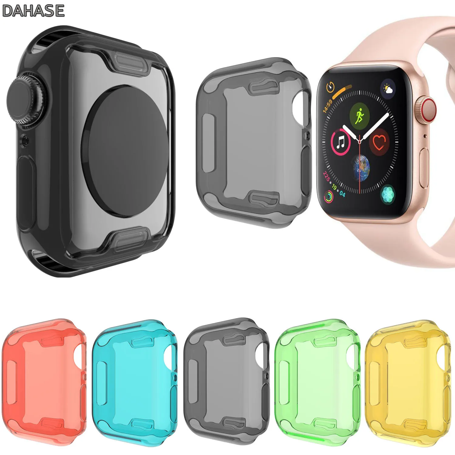 Мягкий чехол из ТПУ для Apple Watch Series 4 Case 40 мм 44 полный защитный Экран Защитная