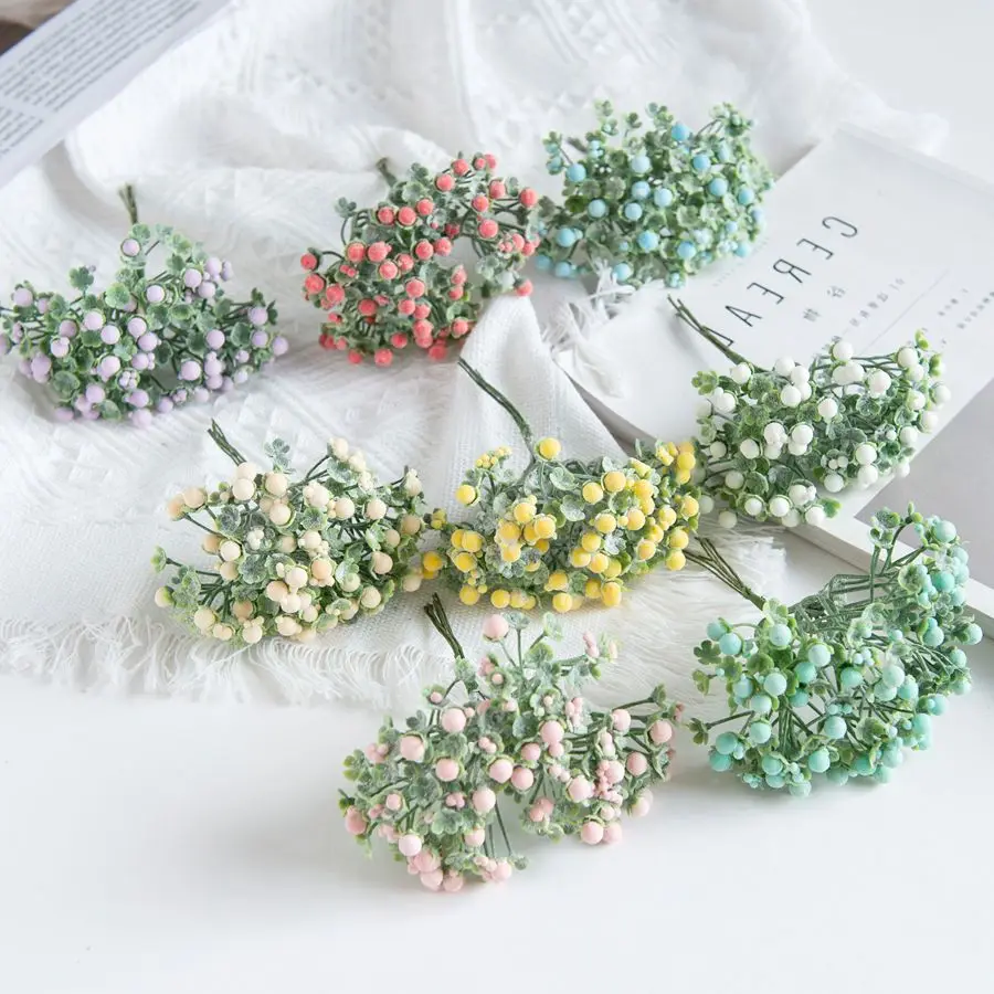 

Plum Flowers 6PCS Vase Decor for Home Diy Gifts Home Decortion Candy Box Fake Plants Christmas Garland Wedding Decoration