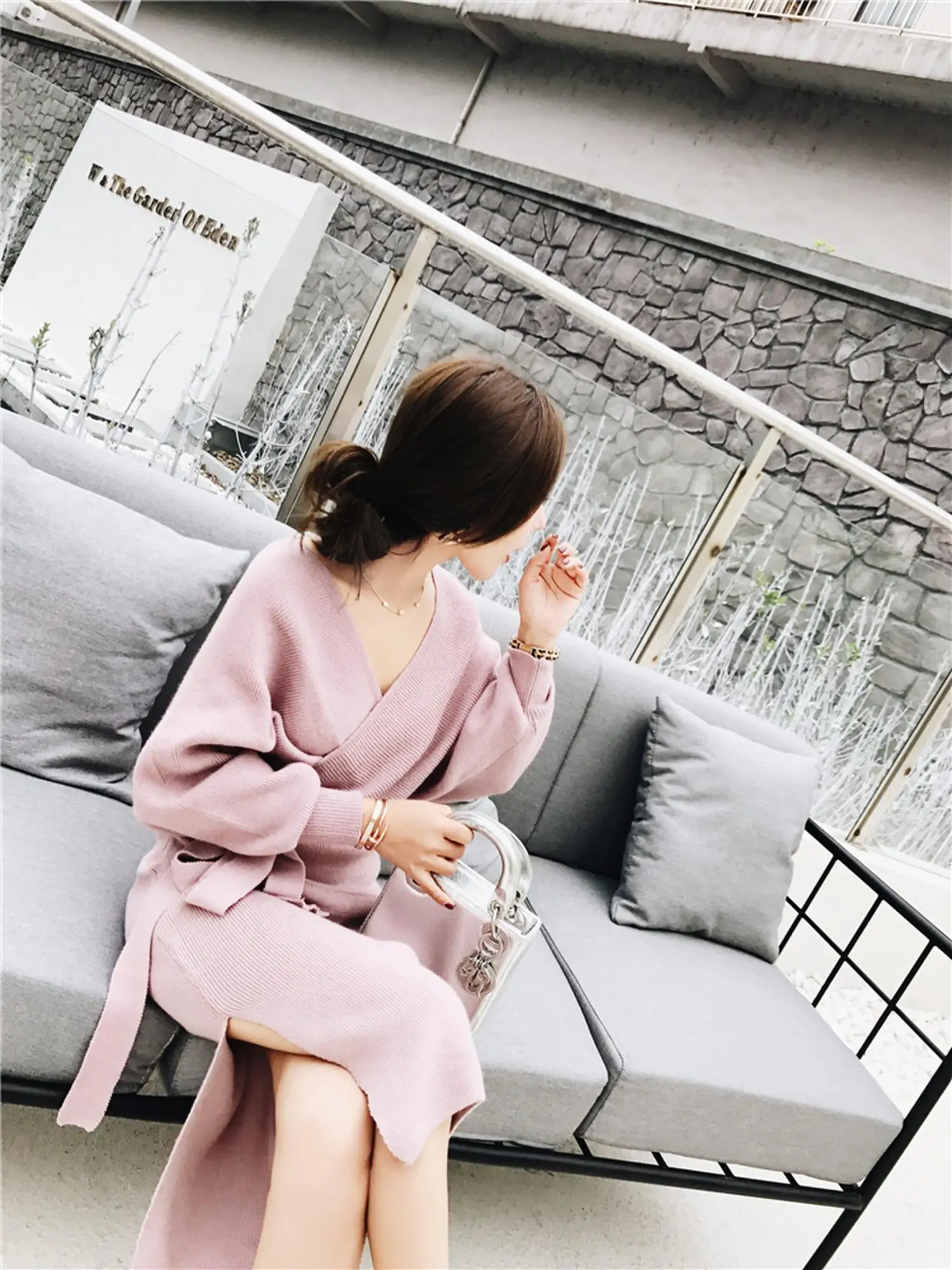 Женское облегающее платье с v образным вырезом модное на шнуровке осенне зимние