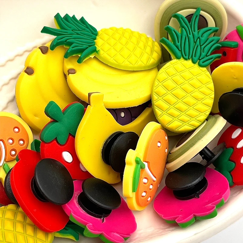 Cute PVC Fruit Banana Strawberry Shoe Badges Decoration Fit For Women's Croc Sandals Clogs Charms Children's Gifts Accessories