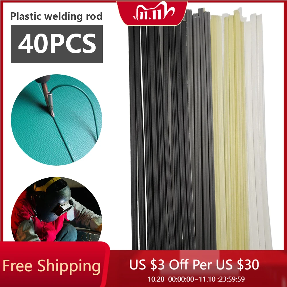 

40 шт. пластиковые сварочные прутки ABS/PP/PVC/PE, сварочные прутки 5x2 мм для пластикового сварочного пистолета, бампера, ремонтные сварочные прина...