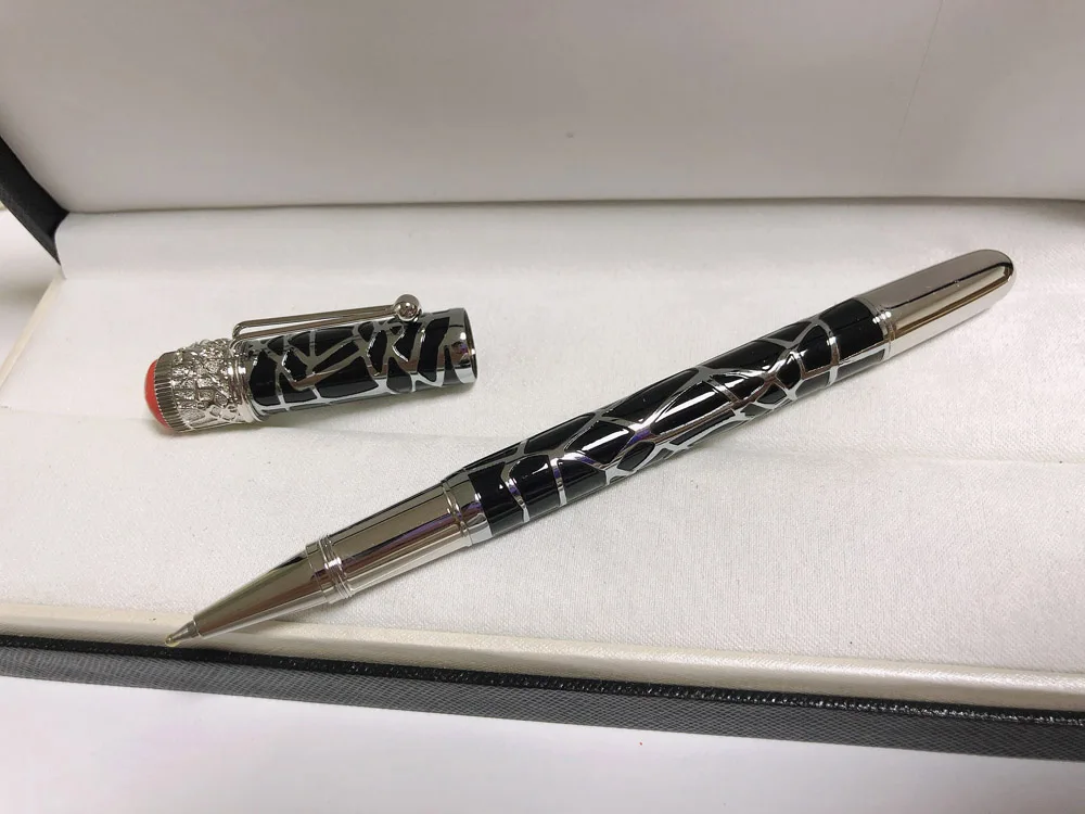 Качественная шариковая ручка с рисунком паука паутины металлические черные