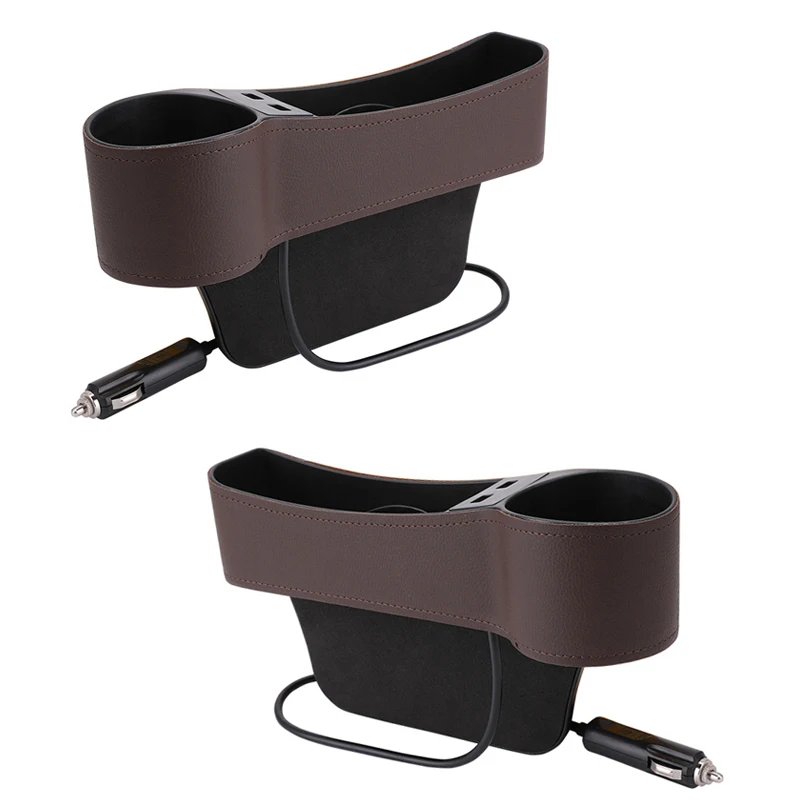 

Beler 1 пара боковых разрезов для сиденья, коробка для хранения, органайзер, карман с 2 USB-портами, универсальные автомобильные аксессуары, кори...