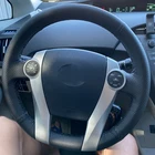 Оригинальный чехол рулевого колеса автомобиля на заказ для Toyota Prius 2009-2015 Aqua 2014 2015, Кожаная оплетка для руля, сделай сам, шитье