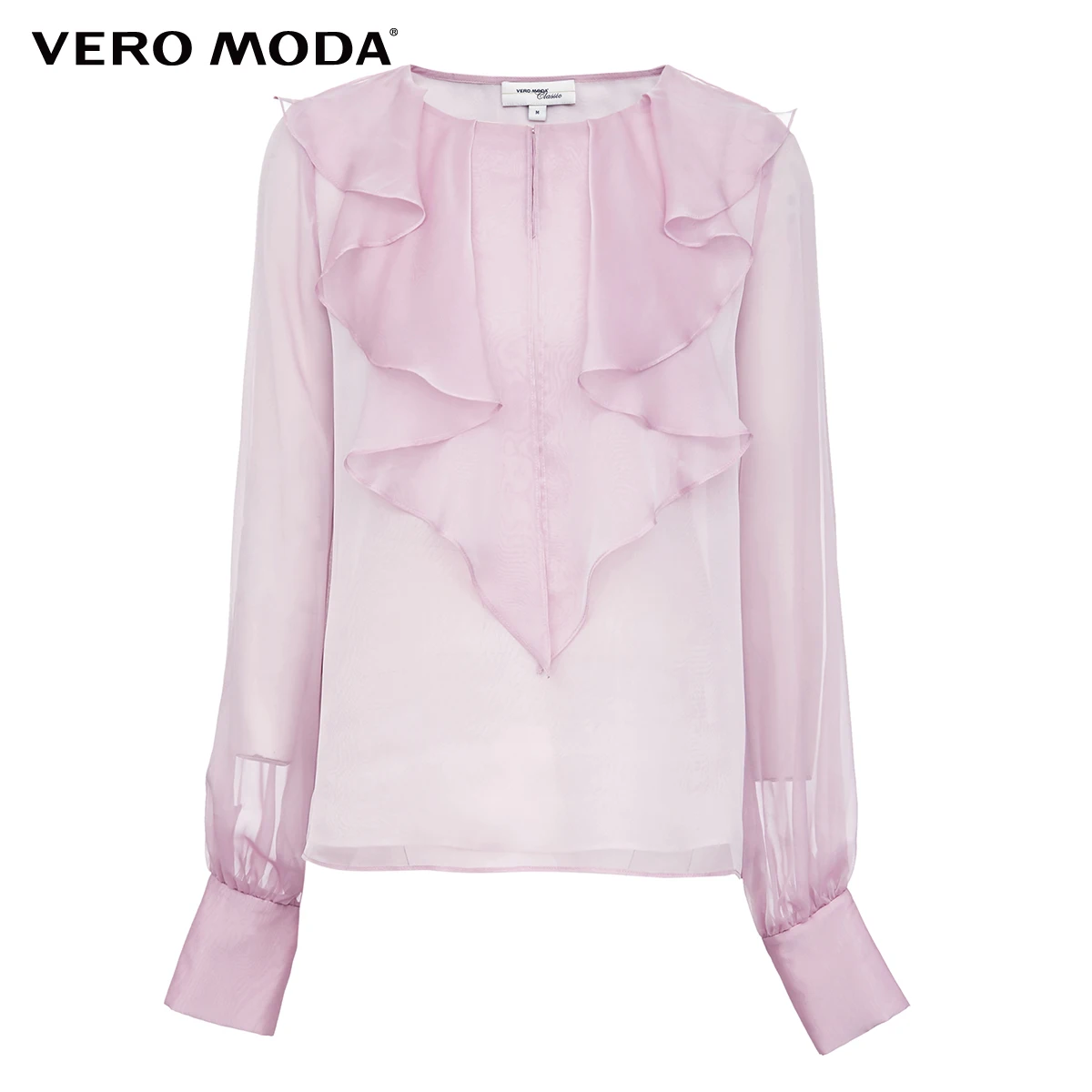 

Vero Moda Women's Vintage Elegant Ruffled See-through Chiffon Blouse | 319351501