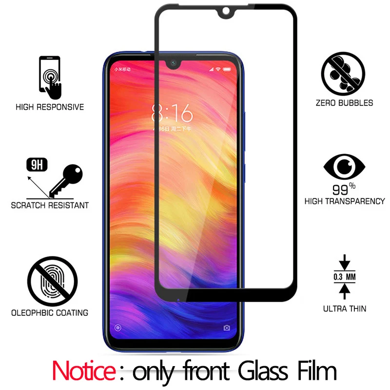 front Tempered Glass Редми нот 7 Передний+ задний защитное стекло для Xiaomi Redmi Note 7 Glass закаленное стекло 2-в-1 redmi note 7 стекло пленка Redmi-Note-7 Стекло редми ноут 7 ксиоми редми ноут 7 стекло на redmi note 7 стекло - Цвет: front Tempered Glass