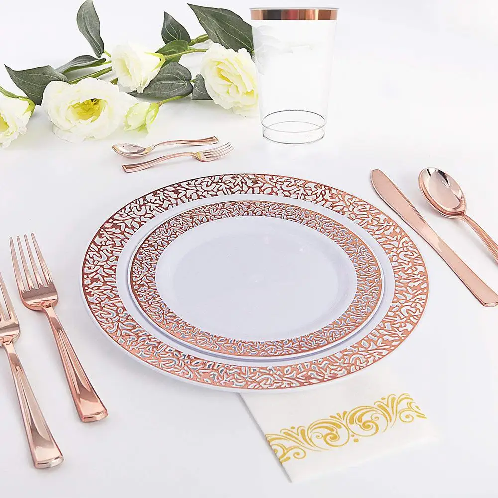 12 унций 50 штук одноразовая пластиковая прозрачная чашка Золотая Бронзирующая