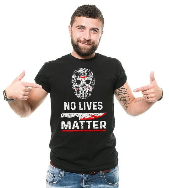 

No Lives Matter T-Shirt Funny Popular Culture Jason Machete Graphic Humor Tee Shirt