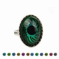 magic eye shape color change mood ring emotion feeling temperature rings band adjustable rings fashion jewelry women men new